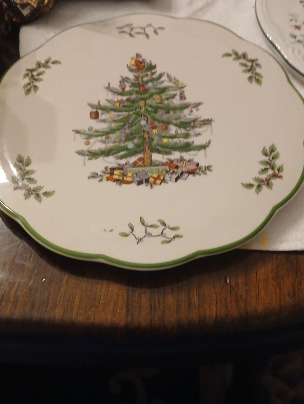 Spode Christmas Tree Stoneware Plate - Cheese Plate Trivit